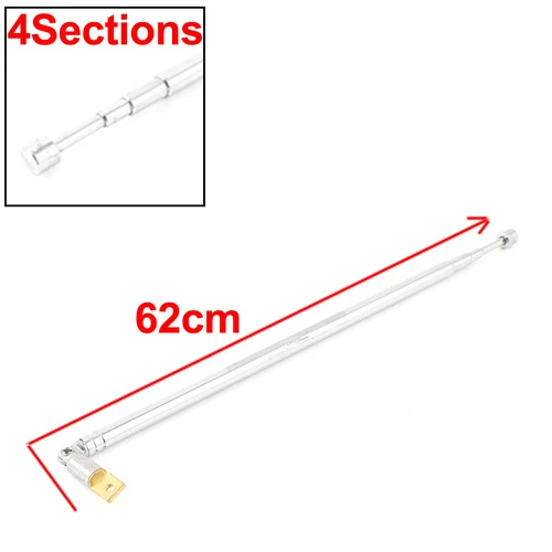 Replacement 21cm to 62cm 4 Sections Telescopic Antenna Aerial for AM FM Radio TV