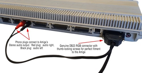 Amiga GOLD RGB Scart TV Cable Lead with Genuine DB23 for A500, A600 & A1200 - Picture 2 of 7