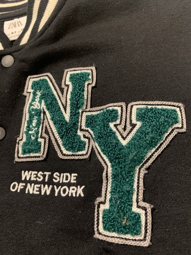 Zara Kids New York West Side Of New York #80 Varsity Letterman Jacket Sz 6-7 - Picture 2 of 11