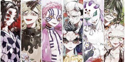 Anime kimetsu no yaiba akaza daki douma gyokko Stitched Gaming Mat Desk
