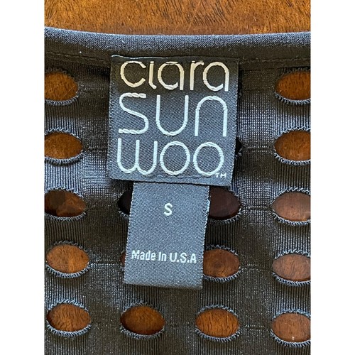 Clara Sunwoo Shirt Women Small Black Liquid Jersey Cutout Detail Tunic Top Goth - Picture 7 of 8