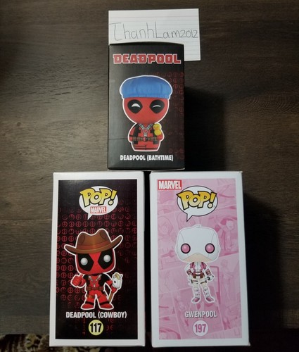 Funko Pop! - DEADPOOL #117, GWENPOOL #197, DORBS DEADPOOL 426 LOT - Picture 3 of 5