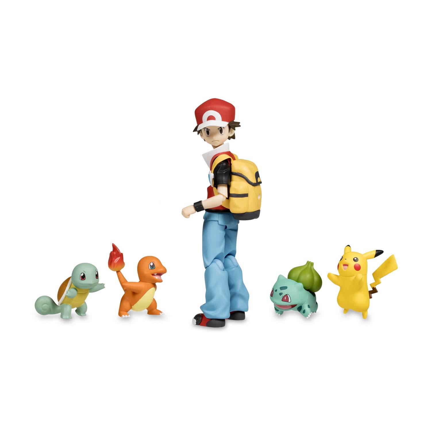 Figura Figma Rojo desechables con Pikachu, Bulbasaur, Charmander & Squirtle Figura Figma Rojo desechables con Pikachu, Bulbasaur, Charmander & Squirtle