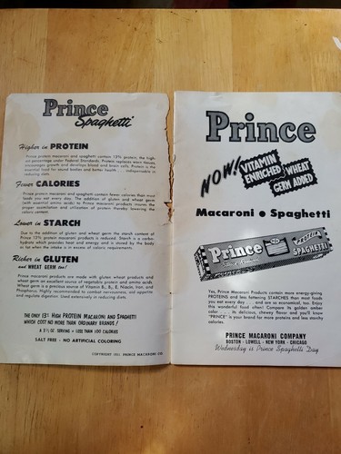Vintage Prinz Goldene Makkaroni Rezepte Heft Werbung 1951 KOSTENLOSER VERSAND - Bild 3 von 6