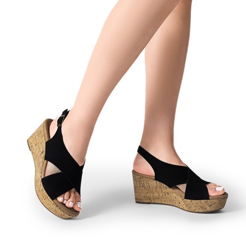 Women Ankle Strap Open Toe Platform Wedge Sandals Wedding Party Dress Shoes - Picture 8 of 32