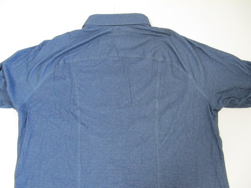 MRSP$180 Nuova DESOTO Maglia Uomo Manica Lunga Piede di Poule Blu Nero Camicia XL XXL - Foto 7 di 12