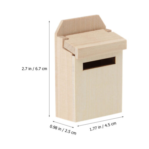 Mini Blank Mailbox Model Miniature Wood Mailbox Doll House Wood DIY Mini Mailbox - Picture 9 of 12