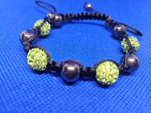 NEW Shamballa Macrame Bracelet Pave Disco Ball and Silver Faceted Beads 8 colour - Picture 11 of 16