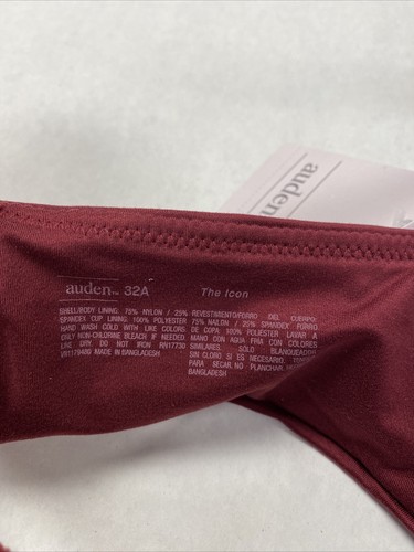 Women's Icon Full Coverage T-Shirt Bra - Auden Berry Red Size 32A - Picture 8 of 10