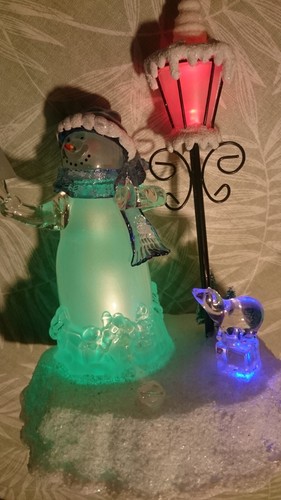 Schneemann mit Laterne und Eisbär, LED Farbwechsel, ca 25cm hoch, Weihnachtsdeko - Bild 4 von 5
