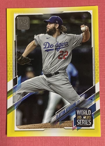 Clayton Kershaw 2021 Topps Series 1 WALGREENS YELLOW PARALLEL Insert Card #179