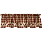 New Primitive Farmhouse Christmas VINTAGE RED TRUCK TREE PLAID VALANCE Curtains