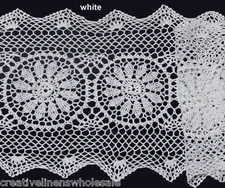Creative Linens Handmade Crochet Lace Table Runner 14x54" White 100% Cotton 