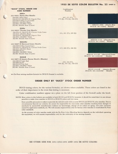 1955 DESOTO DE SOTO FIREDOME FIREFLITE PAINT CHIPS DUPONT - Picture 2 of 4