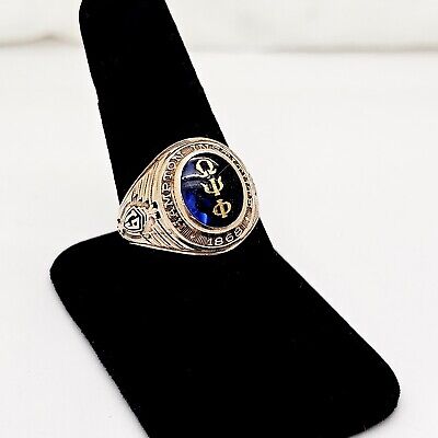 VINTAGE 1954 HAMPTON INSTITUTE UNIVERSITY 10K GOLD OMEGA PSI PHI SCHOOL RING eBay