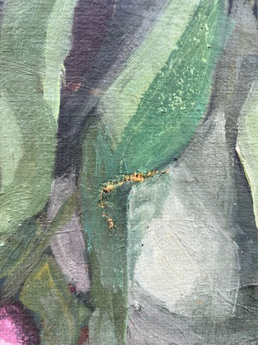 Impressionist Flower Still Life With Purple Tulips Oil Painting Art Nouveau 1919 - Picture 11 of 14