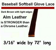 Leather lace 1 Softball Baseball Glove Repair 3/16"x72" DARK Brown Alm STRONG