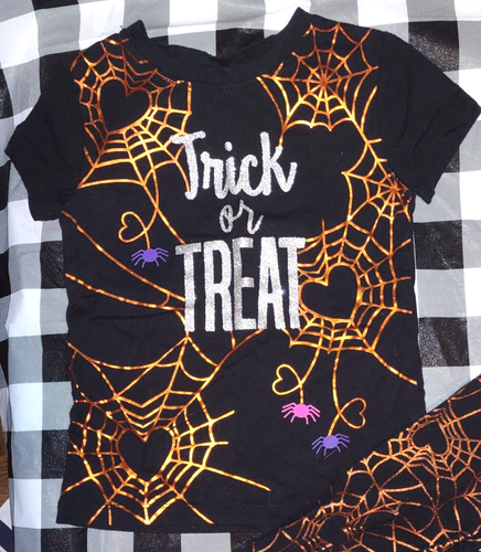 Celebrate Halloween Childs 2 Piece Halloween Outfit Size XS 4/5 Leggings & Tee - Picture 4 of 6