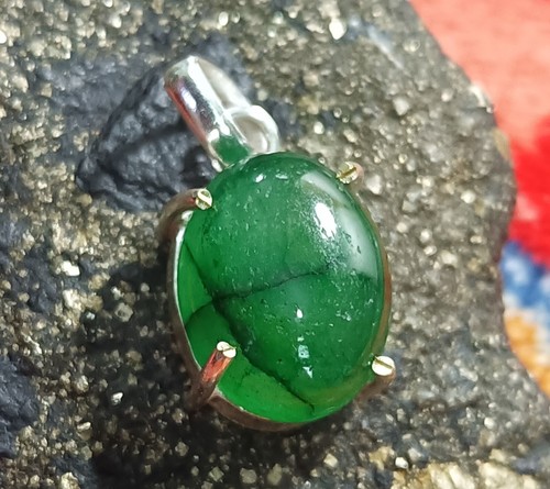 Zertifizierter 25,45 ct natürlicher Smaragd 925 massiv Silber Ovalschliff Anhänger Edelstein - Bild 7 von 13
