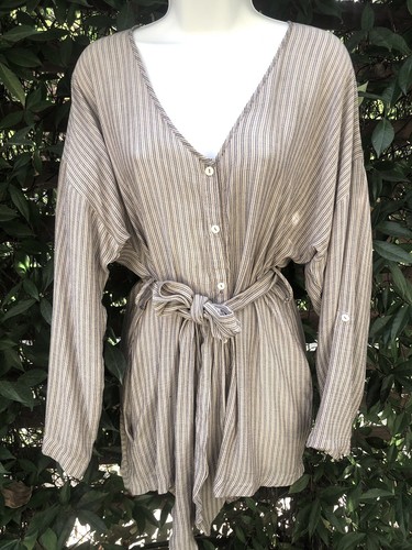 New Airy $165 Spring STILLWATER Malibu Romper Shorts Set Tie Medium M Doen Vibes - Picture 2 of 8