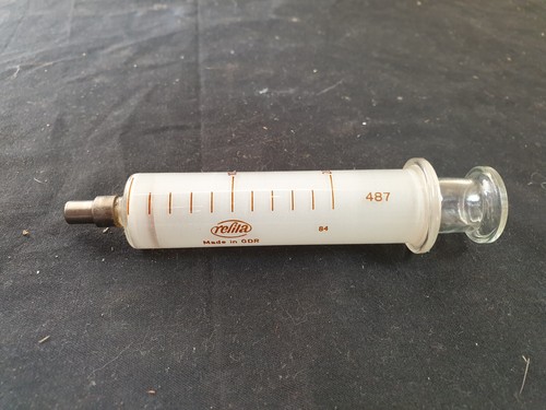 1x Glaskolbenspritze Jena - Therm 200 °C 20cm³ Nr 487 refila Made in GDR TOP - Bild 2 von 9