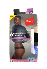 Hanes Comfort Flex Fit Women  s Seamless Thong Underwear Size 2XL 16-18 6 Pack