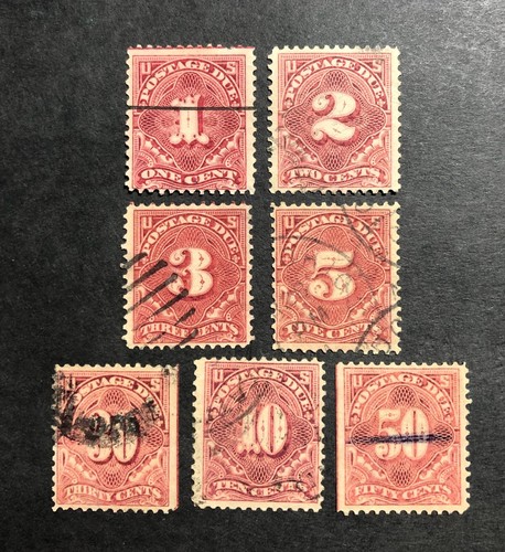 Briefmarken USA Scott #J38-44 gebraucht / Perf 12 / DL Wasserzeichen (191). KOSTENLOSER VERSAND