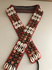 Bohemian Shell Waist Belt - Orange Tie Closure