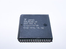 1X MBL80186-10 FUJITSU / INTEL 80186 16-Bit Microprocessor CPU 10MHz PLCC-68 IC