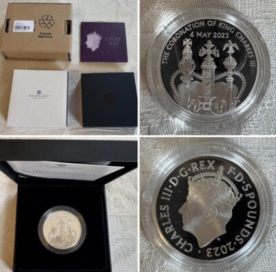 Sterlina 2023 Sterline INCORONAZIONE RE CARLO III MONETA ARGENTO