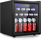 48 Can Beverage Refrigerator Cooler-Mini Fridge Glass Door for Beer Drinks Wines
