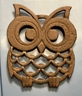 Decorative Cast Iron Trivet Owl Hot Pad Kitchen Decor Table 7.75" Long