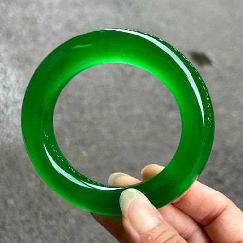 certificate natural Myanmar AA high Ice Green Jade jadeite bracelets Bangle 59mm - Picture 8 of 10