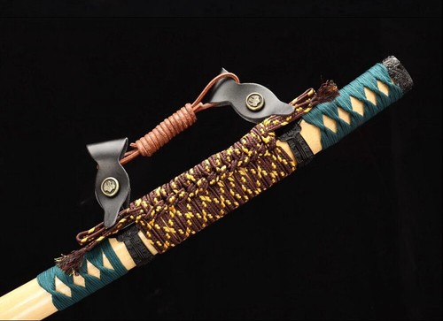 Handmade Pattern Folded Steel Tachi Japanese Sword Samurai Katana Razor Sharp - Picture 8 of 11