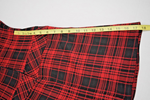 Dress VTG 90s City Triangles Red Black Plaid Buckles Awesome Grunge Look S/M - Picture 10 of 12