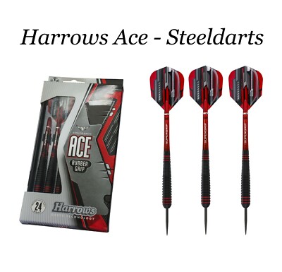 Dartpfeile Harrows Ace Black Rubber - 20g 22g 24g 26g - wählbar - Steeldart 