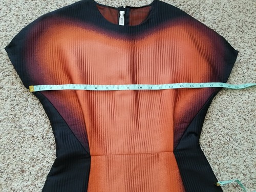 Vintage Prada Rust Orange and Black Silk Blend Shift Dress Italy Size 38 US 4/6 - 第 6/11 張圖片