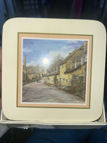 Vintage Clover Leaf Table Mats, Set of 6 Scenes London Cork Back, with Box - Picture 5 of 9
