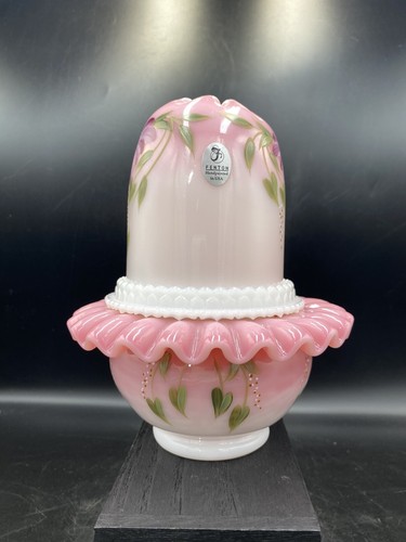 FENTON 3pc HONOR COLLECTION ROSALENE HP S FISHER LTD ED FAIRY LAMP LIGHT - Picture 4 of 12