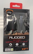 iHip Braided Micro USB Cable Heavy Duty 10ft Cable