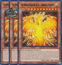 Yugioh! 3x The Winged Dragon of Ra - Immortal Phoenix MZTM-EN074 Rare 1st Ed NM