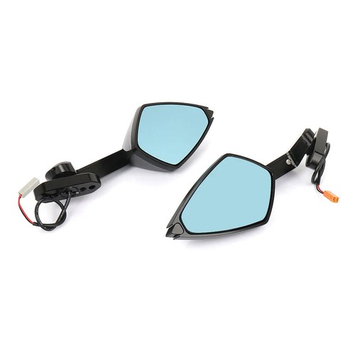 Rearview Mirrors For Kawasaki Ninja 400 ZX10R ZX6R Side Mirror with LED Lights - Picture 8 of 9
