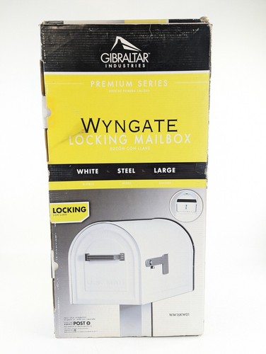 New Gibraltar WM16KW01 Wyngate WHITE Steel Theft Protection Lockable Lg Mailbox - Picture 6 of 6