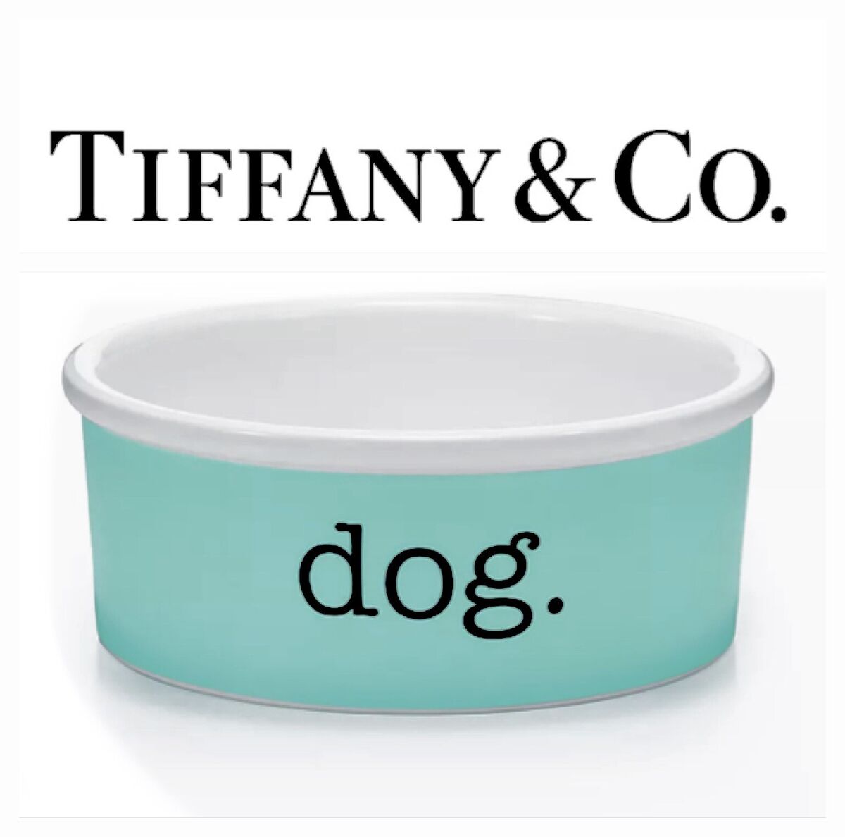 Tiffany & Co. Dog Food Bowl, Pet Bowl Fine Bone China 7 Tiffany & Co. Dog Food Bowl, Pet Bowl Fine Bone China 7
