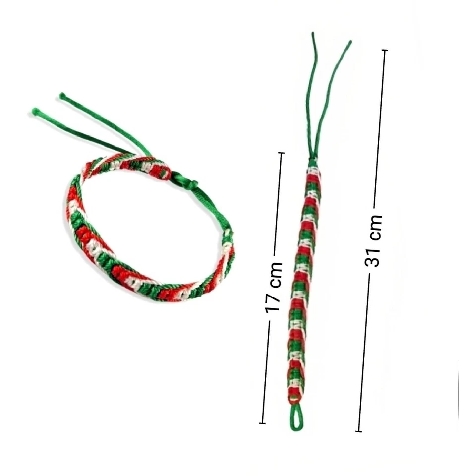 Armband Italien Fahne Italienische Farben Armreif Modeschmuck Geflochten Knoten - Bild 3 von 4