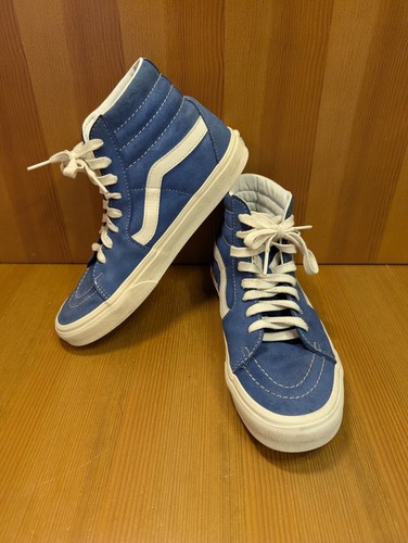 Vans Sk8 Hi High Tops Suede Athletic Skate Shoes Sneakers Blue/White - M8 / W9.5