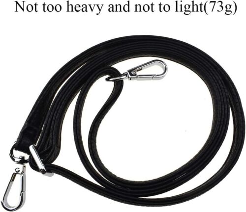 Leather Purse Strap Replacement Crossbody Bag Handbag Black, Silver hardware - Picture 3 of 7