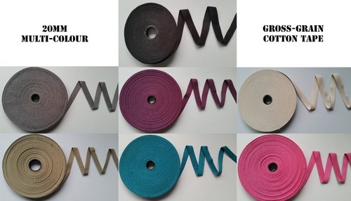 20mm Gross Grain Cotton Ribbon Tape Waistband Twill Trim Lace Border Apron Belt - Picture 3 of 15