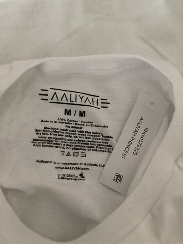 AALIYAH PRINCESS WHITE SCREEN PRINT SHORT SLEEVE CREW NECK T-SHIRT Sz M* - Picture 6 of 6