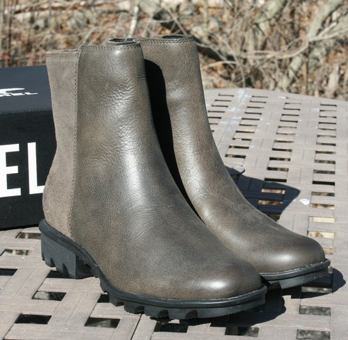 SOREL PHOENIX ZIP US 8.5 EU 39.5 Women's Outdoor Boot Waterproof Leather Grey - Picture 6 of 8